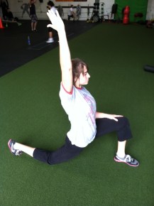 Kneeling hip stretch variation