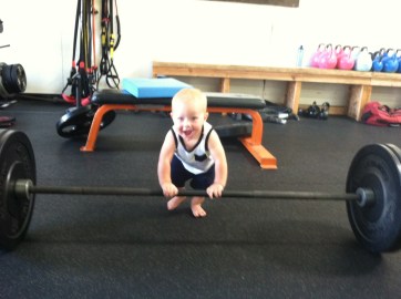 baby deadlifting