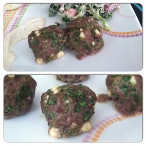 lamb, spinach and feta meatballs